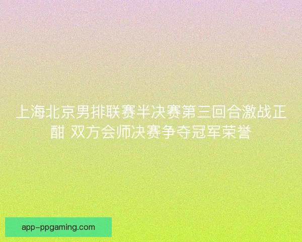 上海北京男排联赛半决赛第三回合激战正酣 双方会师决赛争夺冠军荣誉